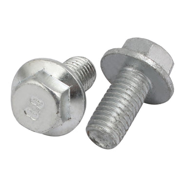 Harfington M10x20mm 8.8 Grade Carbon Steel Flange Hex Head Left Hand Thread Bolt 2pcs