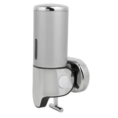 Harfington 17 oz Capacity ABS Plastic Wall Mount Single Chember Soap Dispenser Silver Tone