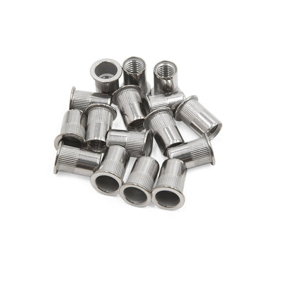 Harfington 16pcs M10 304 Stainless Steel Flat Head Rivet Nut Insert  for Car Vehicle
