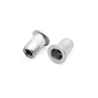 Harfington 60pcs M6 Silver Tone Flat Head Rivet Nut Insert  for Car Vehicle