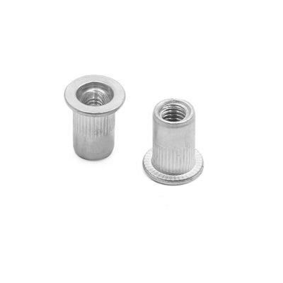 Harfington 60pcs M6 Silver Tone Flat Head Rivet Nut Insert  for Car Vehicle