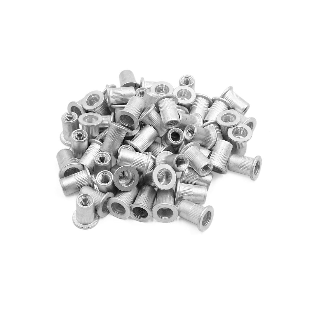 Harfington 60pcs M6 Silver Tone Flat Head Rivet Nut Insert  for Car Vehicle