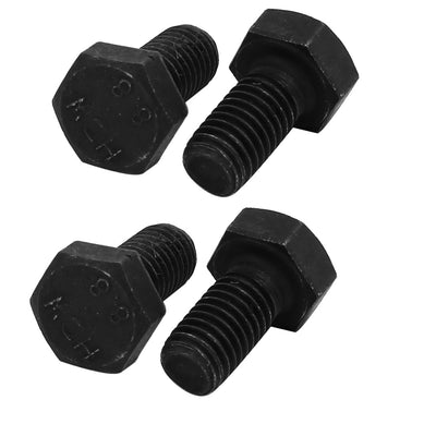 Harfington 8.8 Grade M8x16mm Full Threaded Left Hand Thread Hex Head Bolt 4pcs