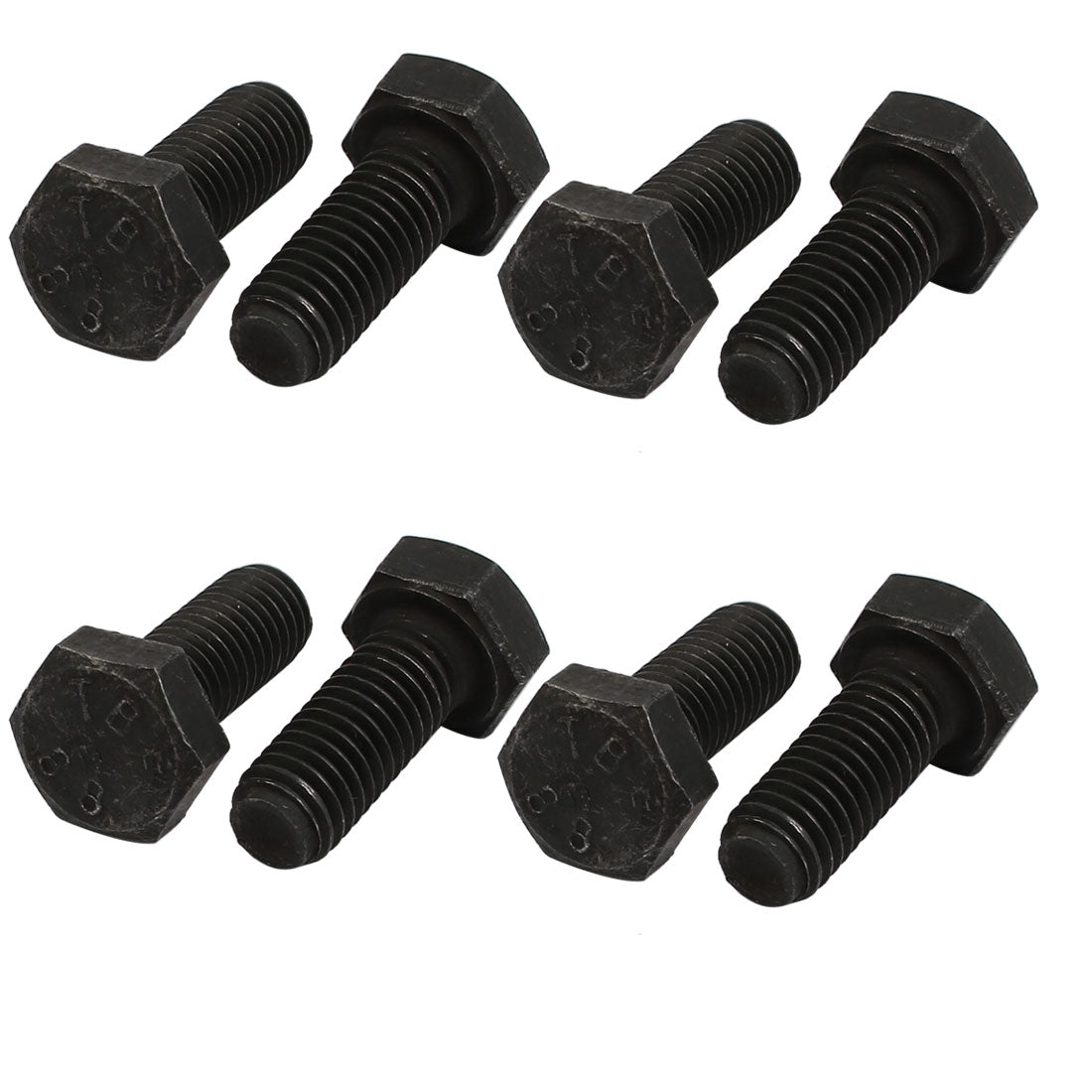 Harfington 8.8 Grade M8x20mm Full Threaded Left Hand Thread Hex Head Bolt 8pcs