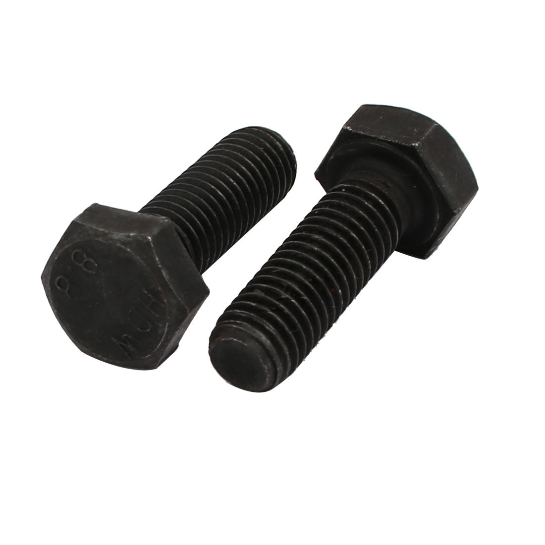 Harfington 8.8 Grade M8x25mm Full Threaded Left Hand Thread Hex Head Bolt 2pcs