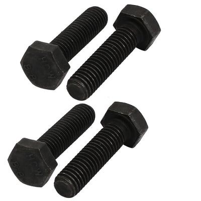 Harfington 8.8 Grade M8x30mm Full Threaded Left Hand Thread Hex Head Bolt 4pcs