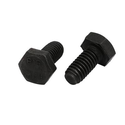 Harfington 8.8 Grade M6x12mm Full Threaded Left Hand Thread Hex Head Bolt 4pcs