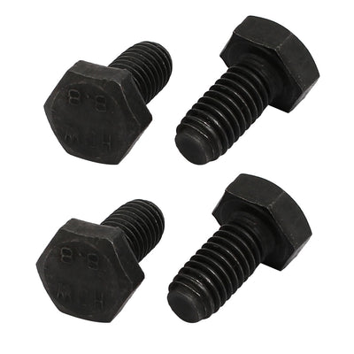 Harfington 8.8 Grade M6x12mm Full Threaded Left Hand Thread Hex Head Bolt 4pcs