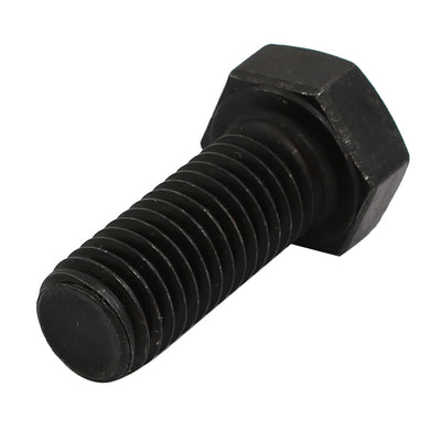 Harfington 8.8 Grade M12x30mm Full Threaded Left Hand Thread Hex Head Bolt Black