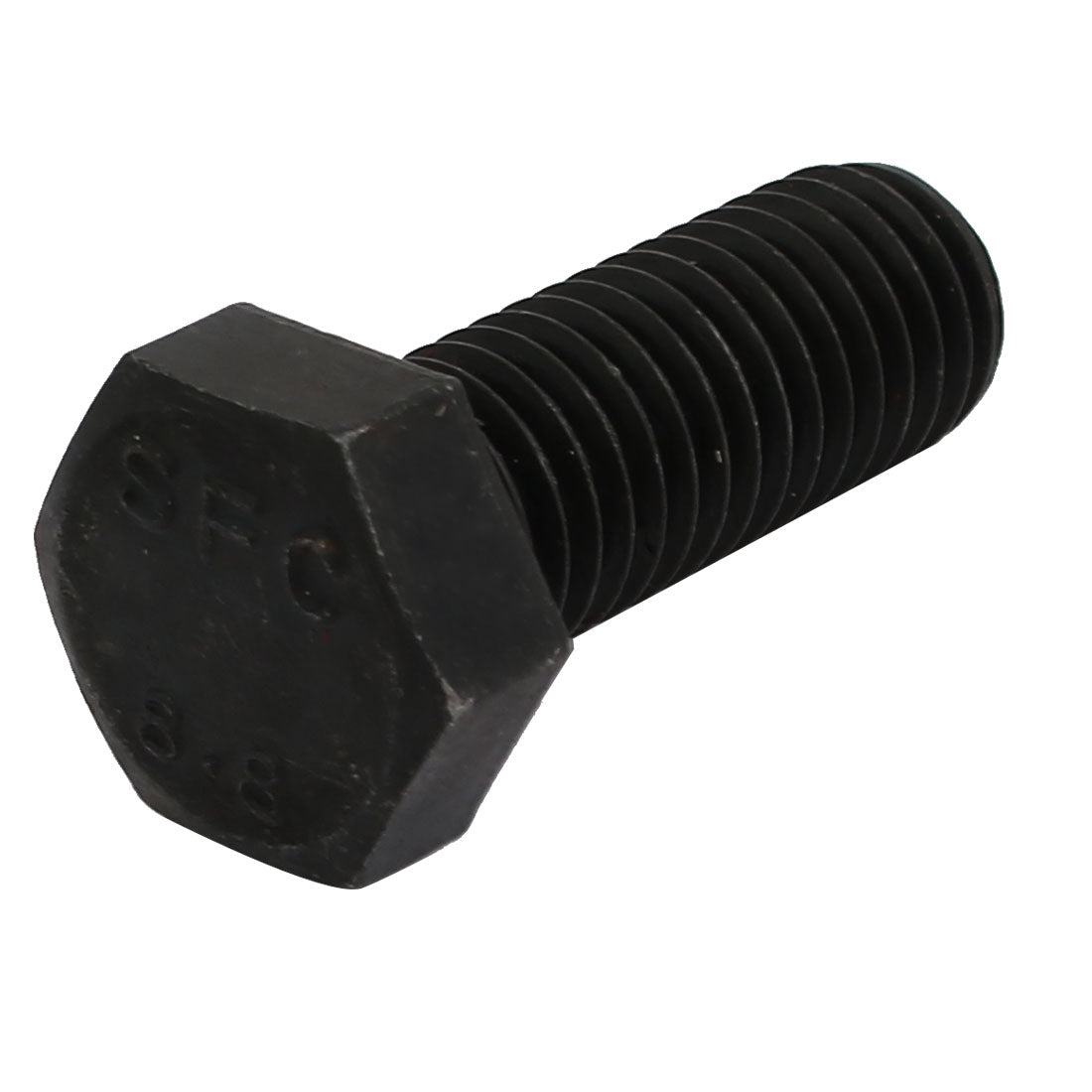 Harfington 8.8 Grade M12x30mm Full Threaded Left Hand Thread Hex Head Bolt Black