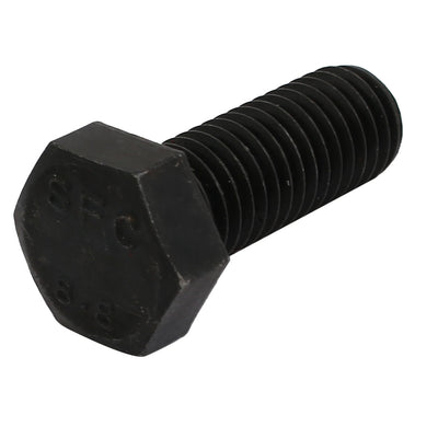 Harfington 8.8 Grade M12x30mm Full Threaded Left Hand Thread Hex Head Bolt Black