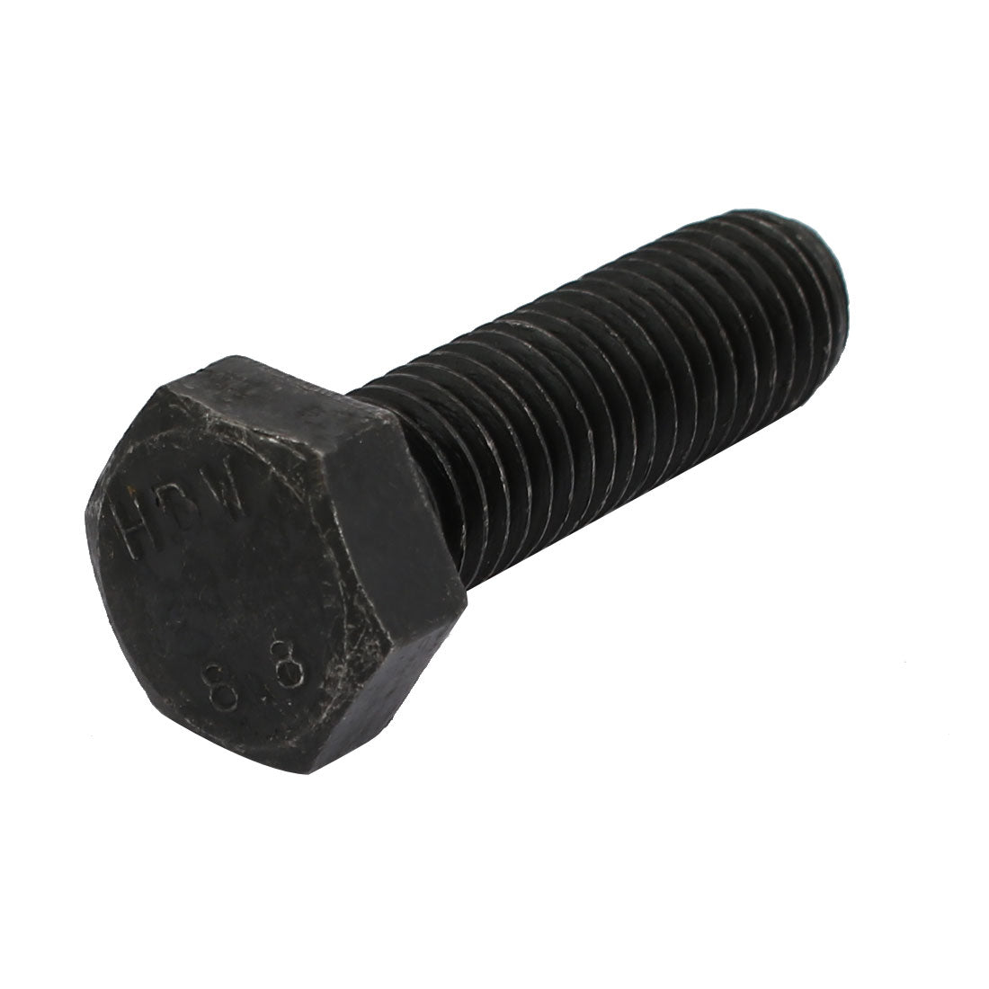 Harfington 8.8 Grade M12x40mm Fully Threaded Hex Head Left Hand Thread Bolt Black