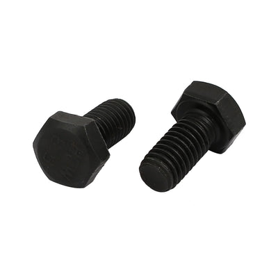 Harfington 8.8 Grade M5x10mm Full Threaded Left Hand Thread Hex Head Bolt Black 4pcs