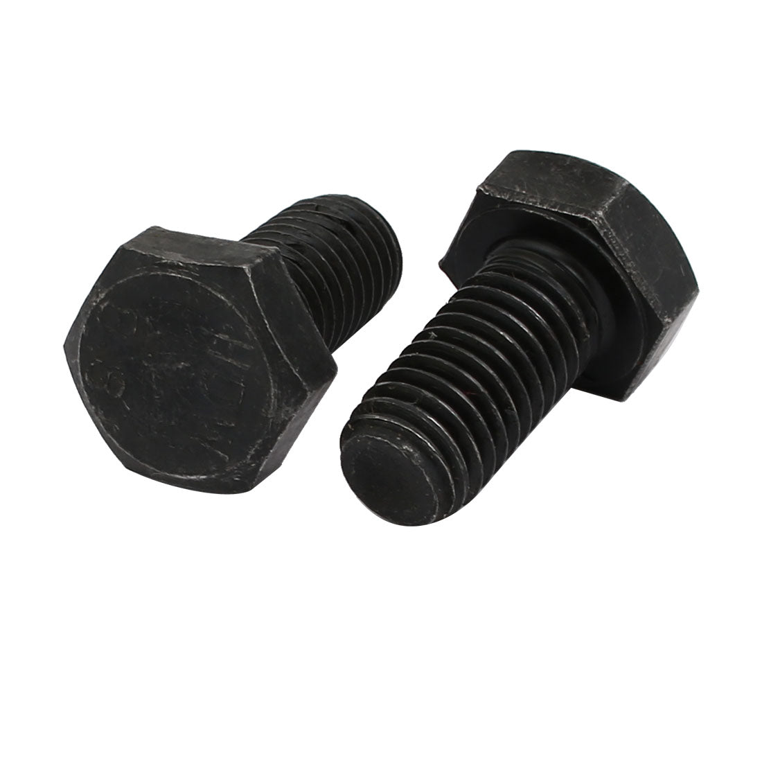 Harfington 8.8 Grade M10x20mm Full Threaded Left Hand Thread Hex Head Bolt Black 2pcs