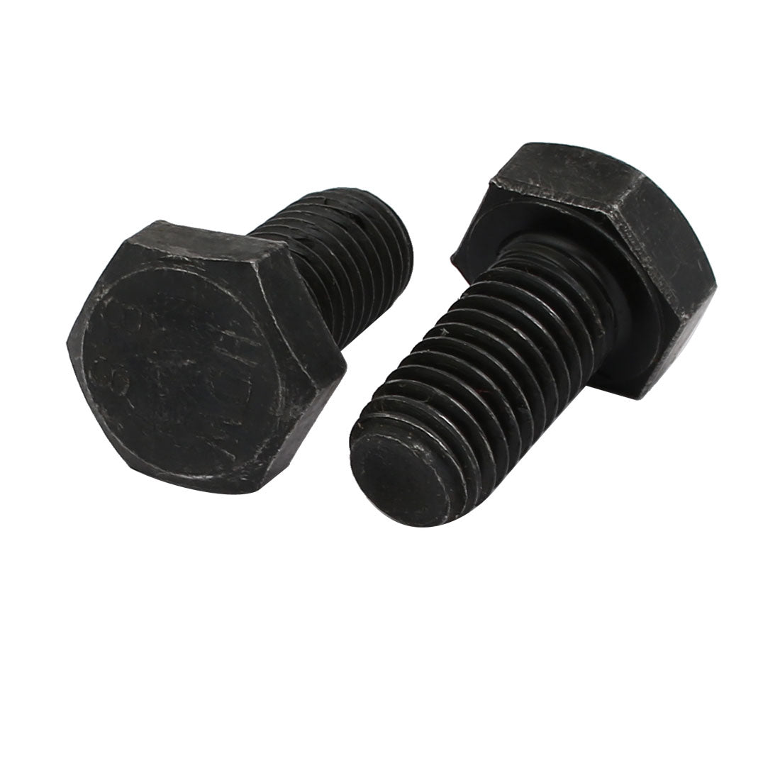 Harfington 8.8 Grade M10x20mm Full Threaded Left Hand Thread Hex Head Bolt Black 2pcs