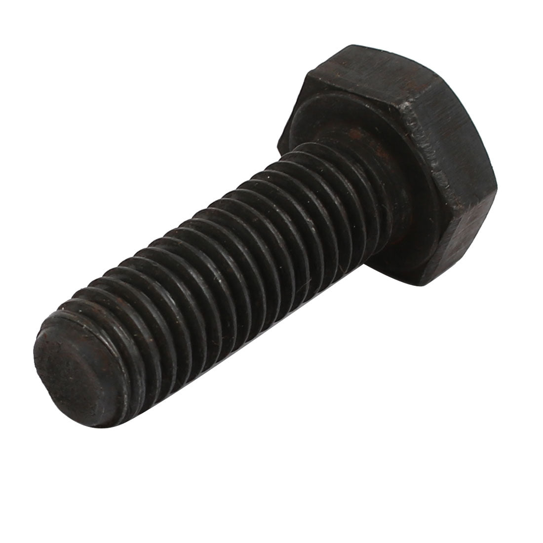 Harfington 8.8 Grade M10x30mm Full Threaded Left Hand Thread Hex Head Bolt Black 2pcs