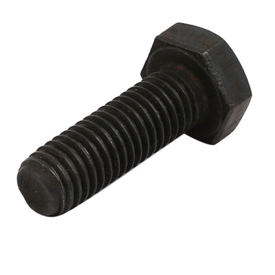 Harfington 8.8 Grade M10x30mm Full Threaded Left Hand Thread Hex Head Bolt Black 2pcs