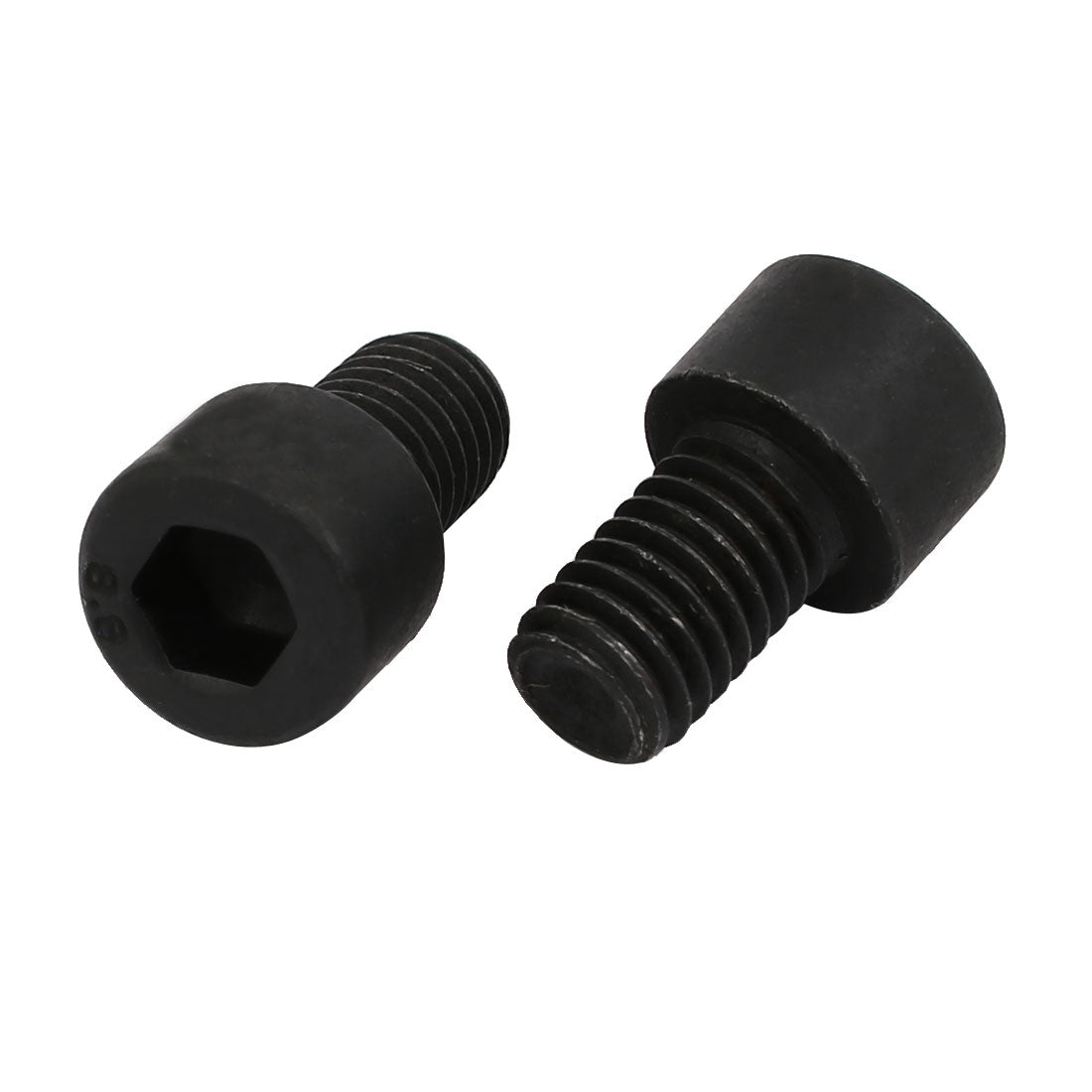 Harfington 8.8 Grade M8x12mm Fully Threaded Hex Socket Drive Left Hand Thread Bolt Black 4pcs