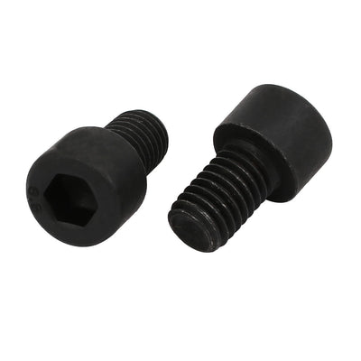 Harfington 8.8 Grade M8x12mm Fully Threaded Hex Socket Drive Left Hand Thread Bolt Black 4pcs