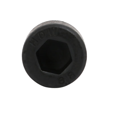 Harfington 8.8 Grade M8x12mm Fully Threaded Hex Socket Drive Left Hand Thread Bolt Black 4pcs
