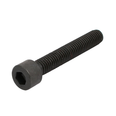 Harfington 8.8 Grade M8x50mm Fully Threaded Hex Socket Drive Left Hand Thread Bolt Black