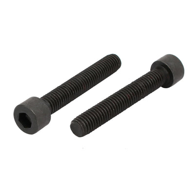 Harfington 8.8 Grade M8x50mm Fully Threaded Hex Socket Drive Left Hand Thread Bolt Black 4pcs