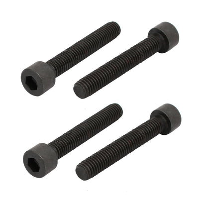 Harfington 8.8 Grade M8x50mm Fully Threaded Hex Socket Drive Left Hand Thread Bolt Black 4pcs