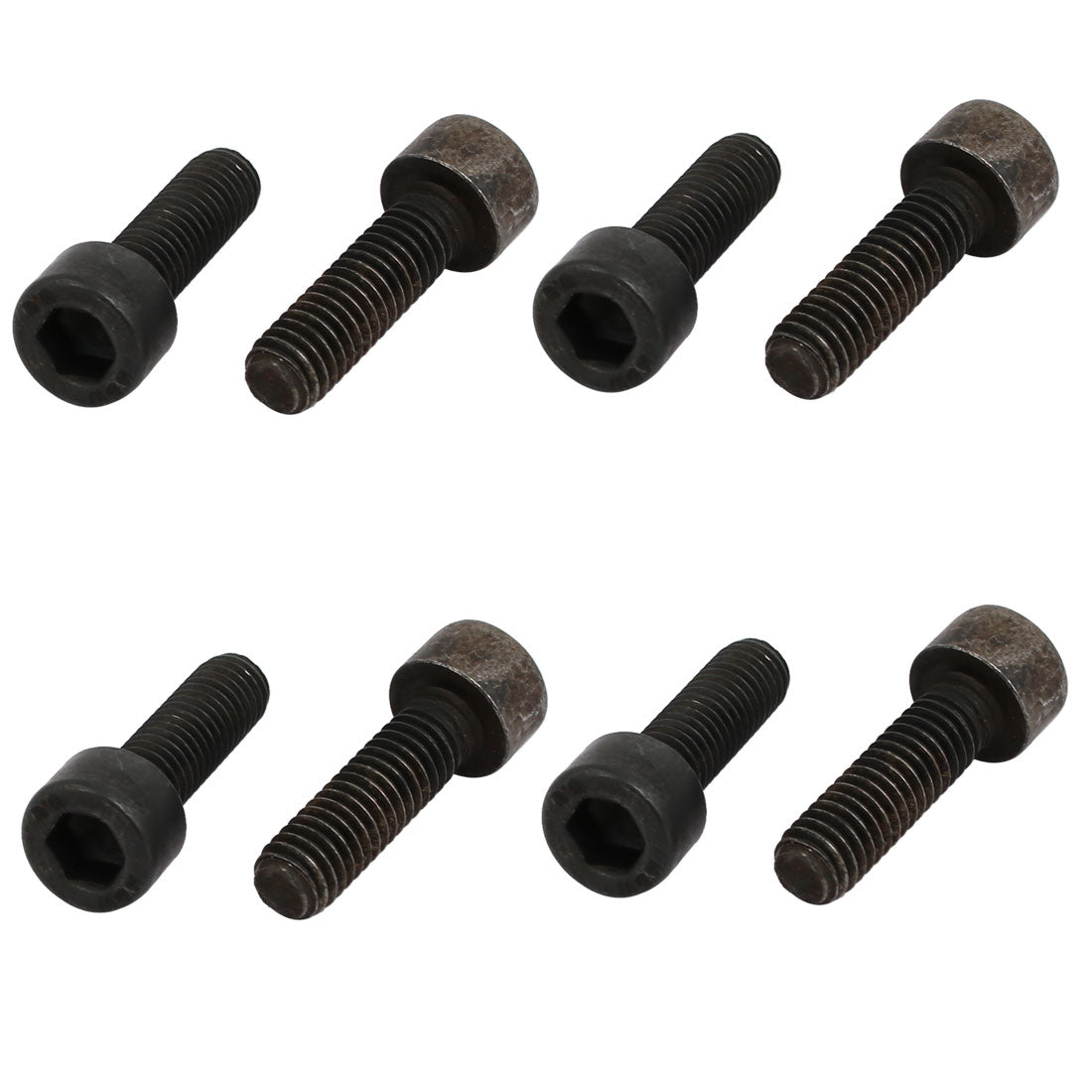 Harfington 8.8 Grade M6x20mm Full Threaded Hex Socket Drive Left Hand Thread Bolt 8pcs