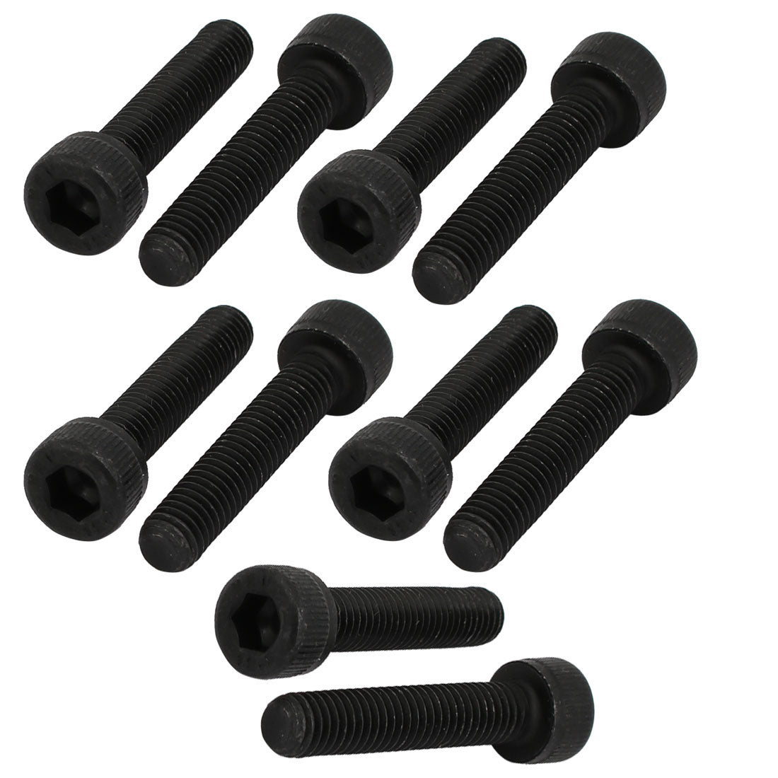 Harfington 10pcs M5x25mm 12.9 Grade Hex Socket Cap Left Hand Thread Screw Bolt Black