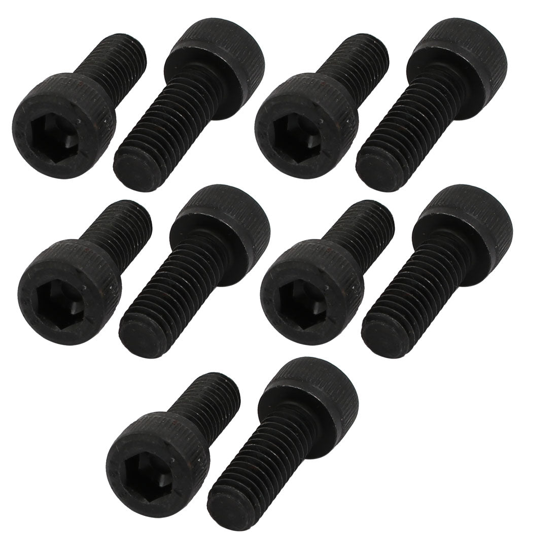 Harfington 10pcs M6x16mm 12.9 Grade Hex Socket Cap Left Hand Thread Screw Bolt Black