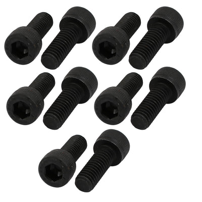 Harfington 10pcs M6x16mm 12.9 Grade Hex Socket Cap Left Hand Thread Screw Bolt Black