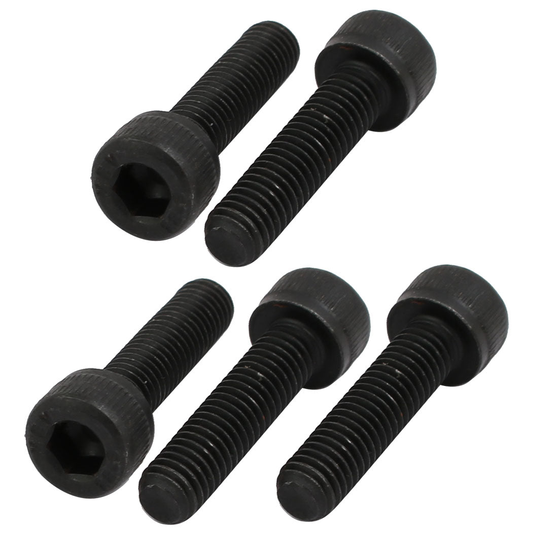 Harfington 5pcs M6x20mm 12.9 Grade Hex Socket Cap Left Hand Thread Screw Bolt Black