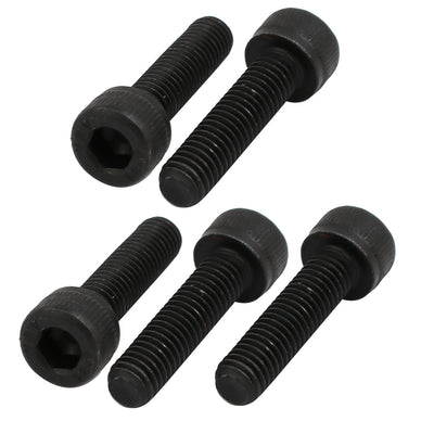 Harfington 5pcs M6x20mm 12.9 Grade Hex Socket Cap Left Hand Thread Screw Bolt Black