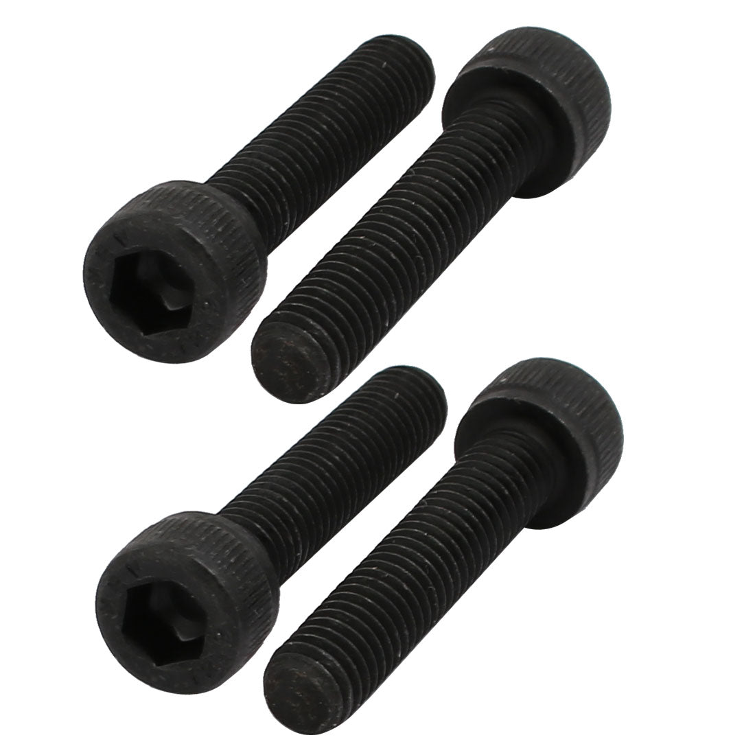 Harfington 4pcs M6x30mm 12.9 Grade Hex Socket Cap Left Hand Thread Screw Bolt Black