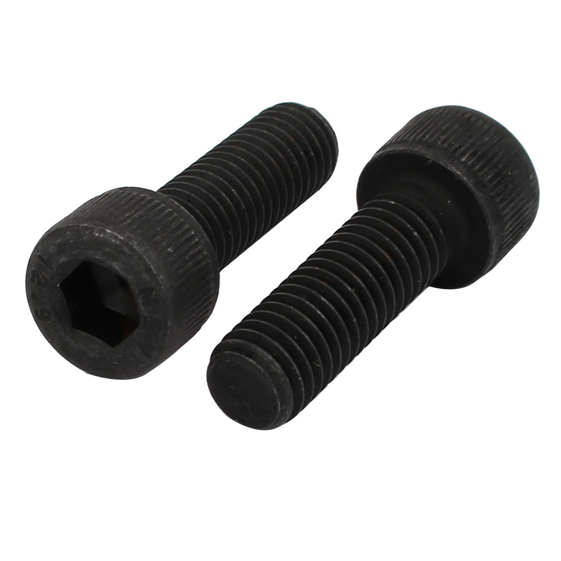 Harfington 5pcs M8x25mm Fully Thread 12.9 Grade Hex Socket Cap Left Hand Screw Bolt Black