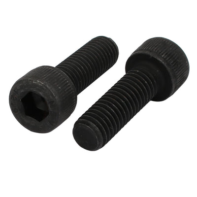 Harfington 5pcs M8x25mm Fully Thread 12.9 Grade Hex Socket Cap Left Hand Screw Bolt Black