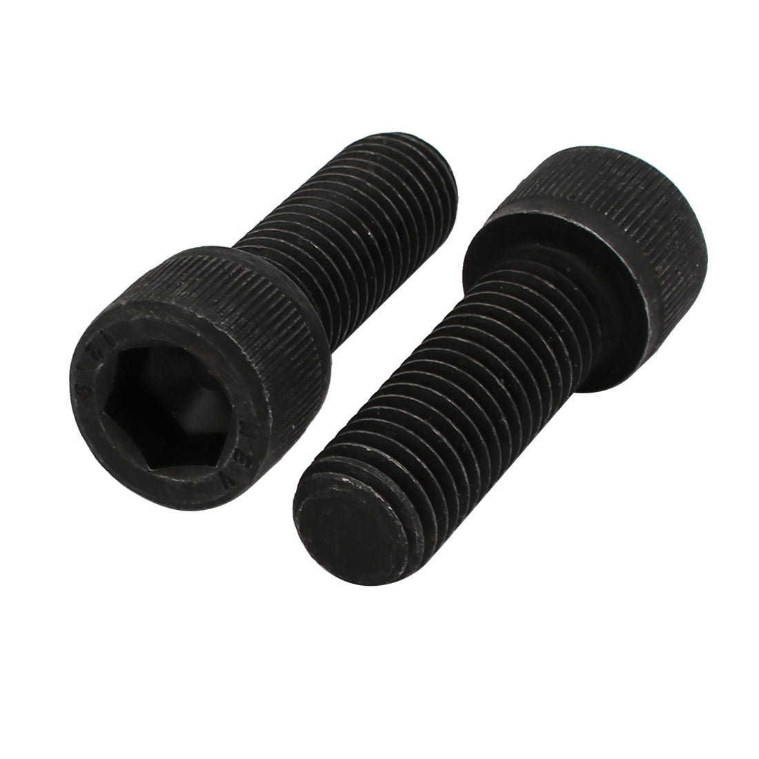 Harfington 5pcs M12x35mm 12.9 Grade Hex Socket Cap Left Hand Thread Screw Bolt Black