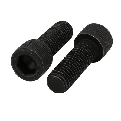 Harfington 5pcs M12x35mm 12.9 Grade Hex Socket Cap Left Hand Thread Screw Bolt Black