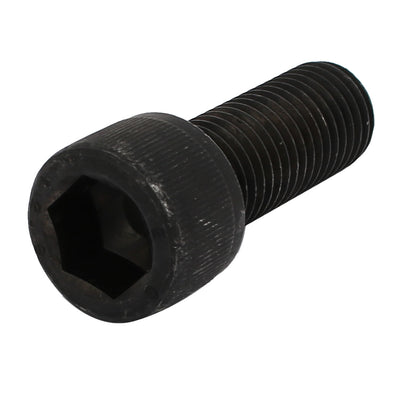 Harfington M16x40mm Fully Threaded 12.9 Grade Hex Socket Cap Left Hand Screw Bolt Black