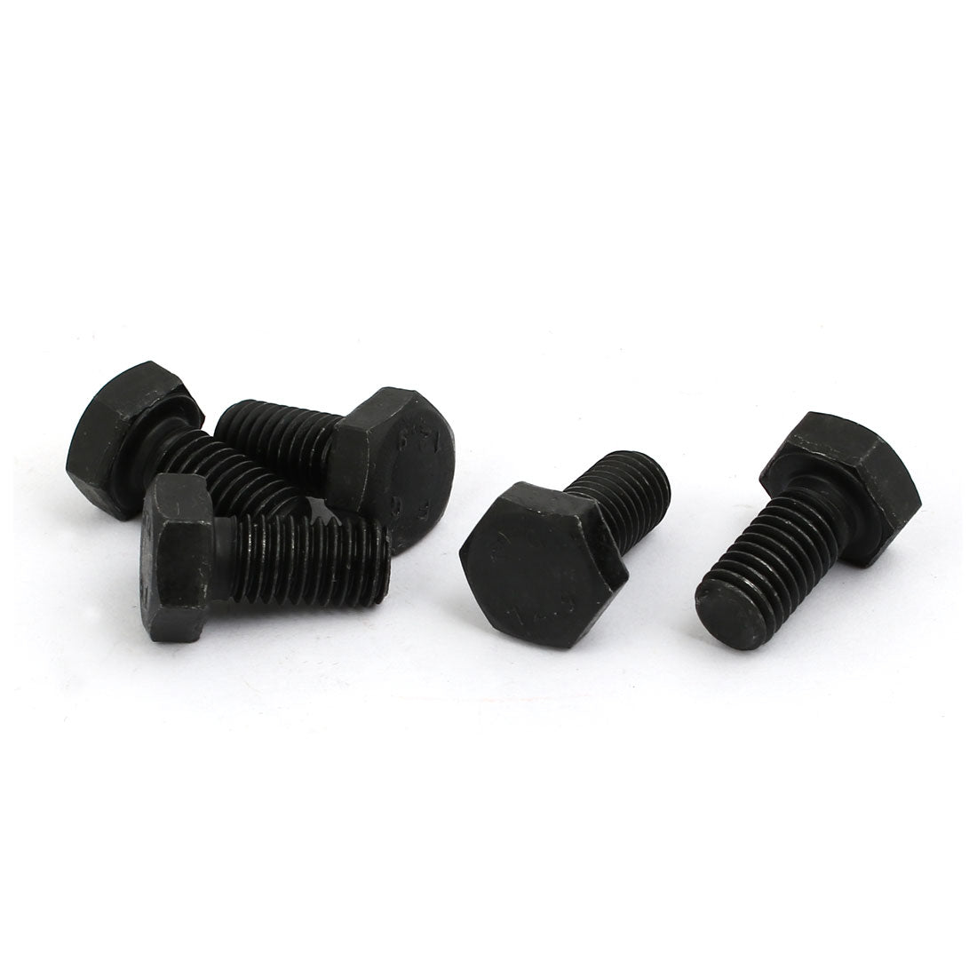 Harfington 5pcs M8x16mm Thread 12.9 Grade External Hex Head Left Hand Screw Bolt Black