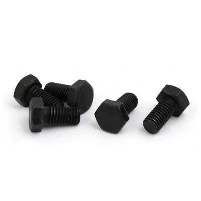 Harfington 5pcs M8x16mm Thread 12.9 Grade External Hex Head Left Hand Screw Bolt Black
