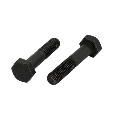 Harfington 12.9 Grade M10x50mm High Strength Hex Head Left Hand Thread Bolt 2pcs
