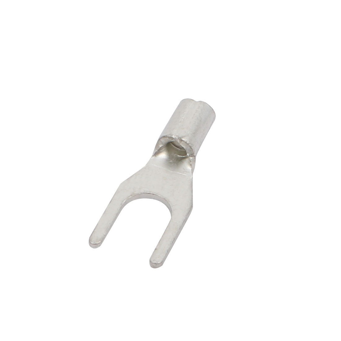 Harfington 150Pcs AWG22-16 U Shape Cold Naked Terminals Crimp Non-Insulated Fork SNB1.25-4S