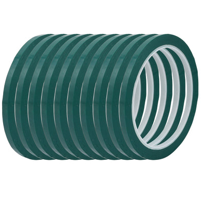 Harfington 10pcs 5mm Width 50M Length Single-side Electrical Insulated Adhesive Tape Green