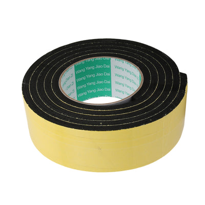 Harfington Thick Width Length Dual Side Shockproof EVA Sponge Tape, Yellow Black, Pack of 2