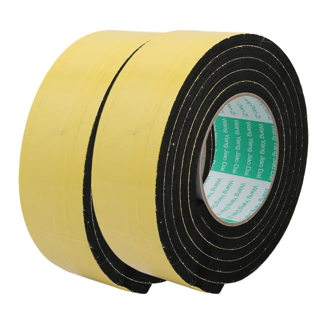 Harfington Thick Width Length Dual Side Shockproof EVA Sponge Tape, Yellow Black, Pack of 2