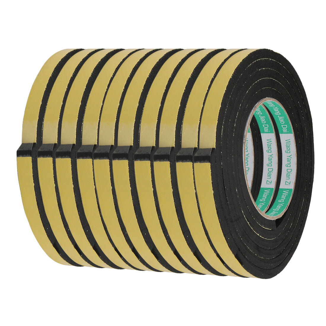 Harfington Thick Width Length Dual Side Shockproof EVA Sponge Tape, Yellow Black, Pack of 10