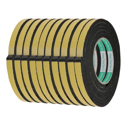 Harfington Thick Width Length Dual Side Shockproof EVA Sponge Tape, Yellow Black, Pack of 10