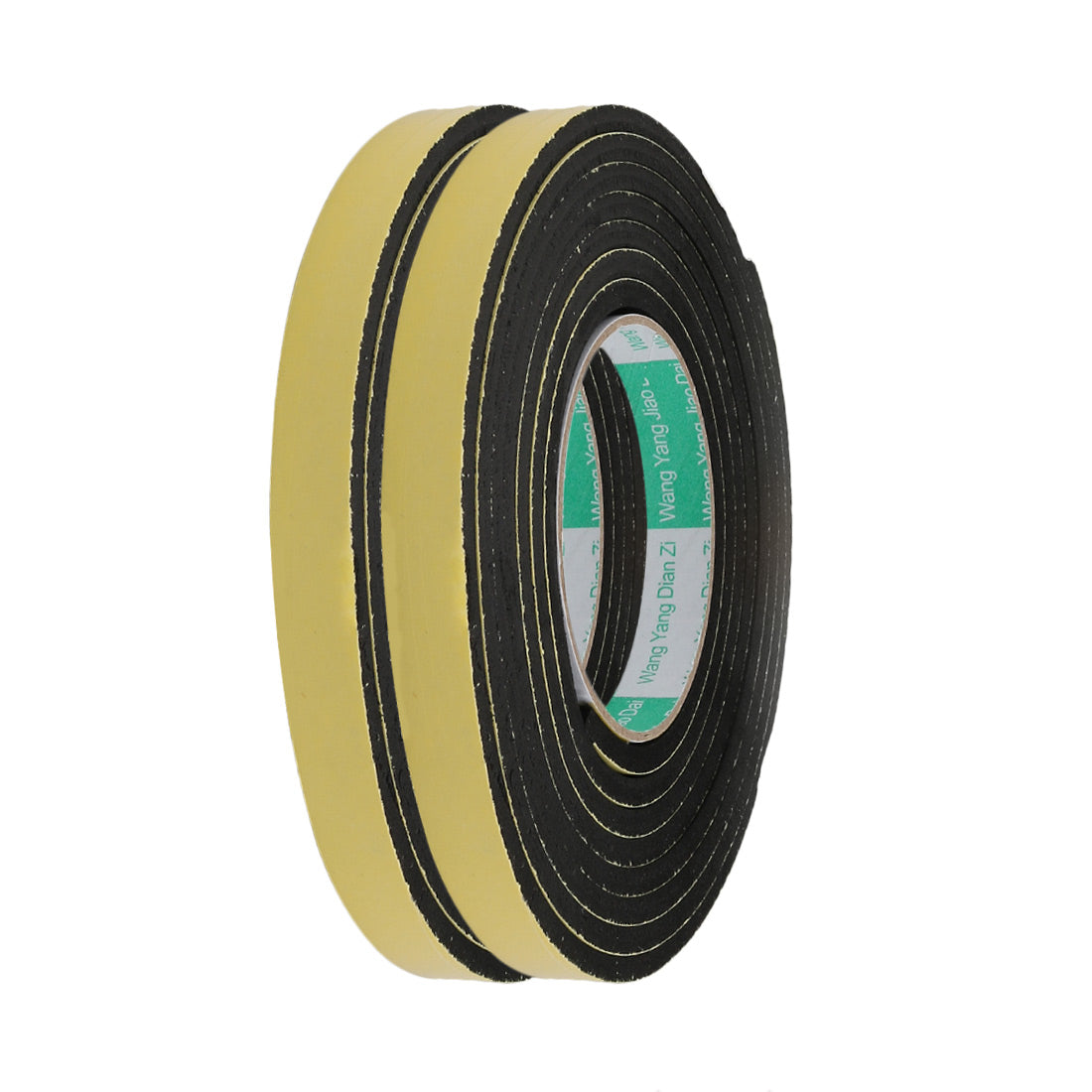 Harfington Thick Width Length Dual Side Shockproof EVA Sponge Tape, Yellow Black, Pack of 2