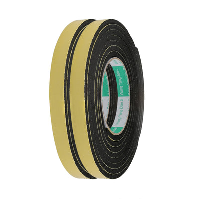 Harfington Thick Width Length Dual Side Shockproof EVA Sponge Tape, Yellow Black, Pack of 2